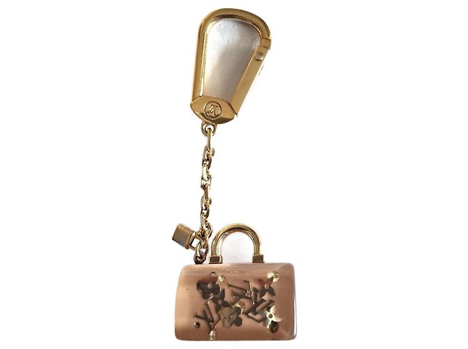 Charm per borsa Louis Vuitton Monogramma Camel Oro Beige D'oro Metallico Carne Gold hardware Cammello