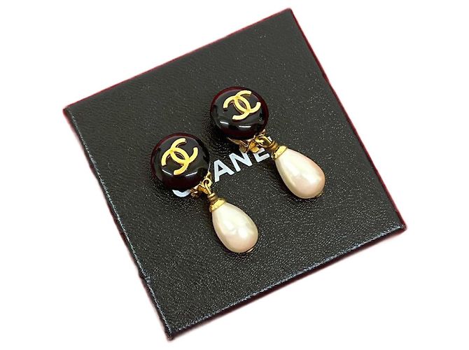 Pendientes Chanel Coco Mark Dorado Metálico