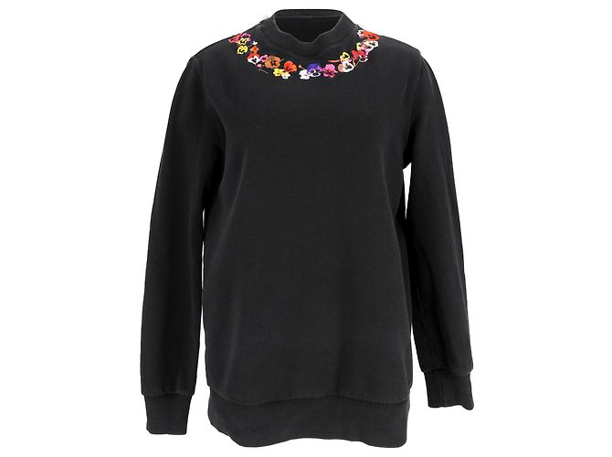 Moleton preto bordado com flores Givenchy