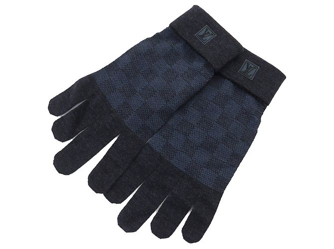 Strickhandschuhe Damier Gon Petite Graphite von Louis Vuitton Grau