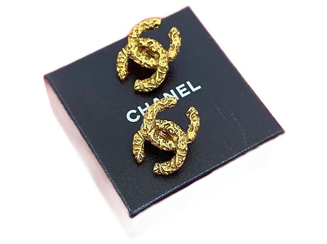 Boucles d'oreilles Coco Mark de Chanel Doré Métallisé