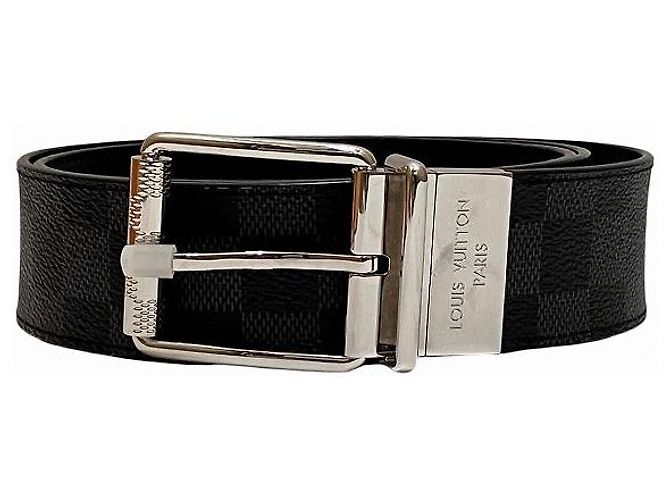 Louis Vuitton Sangle Ellipse Damier Graphite Gürtel Schwarz