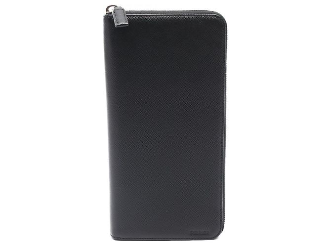 Prada SAFFIANO 1 Saffiano Leather Long Wallet Black