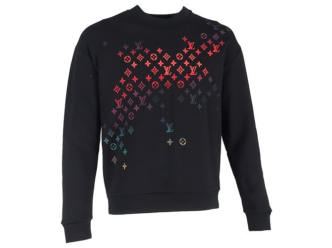 Twist Louis Vuitton Pullover aus schwarzer Baumwolle mit gesticktem Monogramm