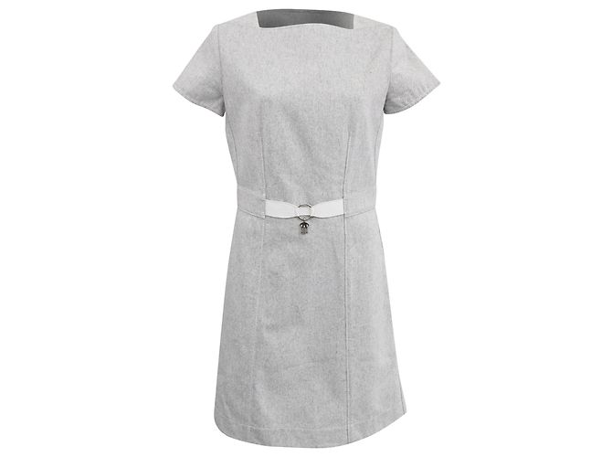 Abito Mini A-Line Hermès in Cotone Bianco Crudo