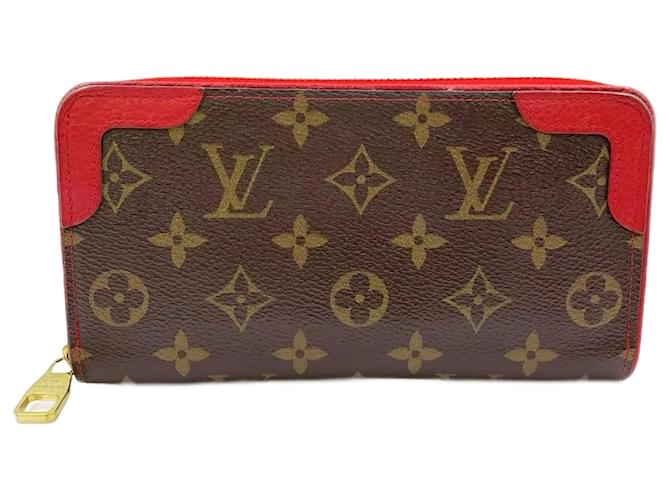 Louis Vuitton Zippy Wallet Retiro Black Red Cloth  ref.2569333