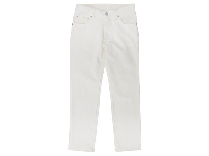 Calça de denim de algodão com logo LV da Louis Vuitton Branco