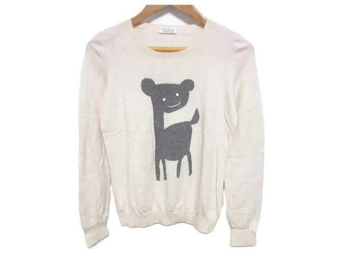 Autre Marque Jacquard-Pullover mit Tiermotiv von Sally Scott Beige