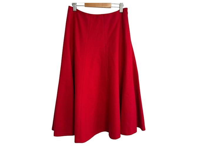 Autre Marque Sybilla Wool Skirt Red  ref.2570275