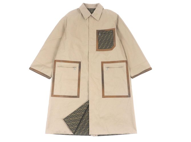 Abrigo Trench de Algodón Fendi FF0741 Beige