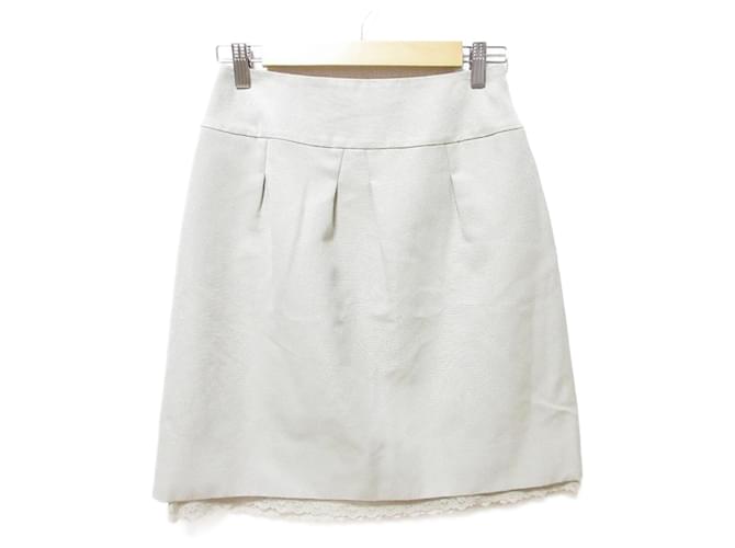 Autre Marque YUKI TORII Lace Hem Skirt Beige  ref.2570362