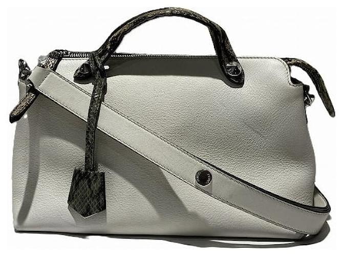 Fendi By The Way Leather 2way Bag White Cream  ref.2570457
