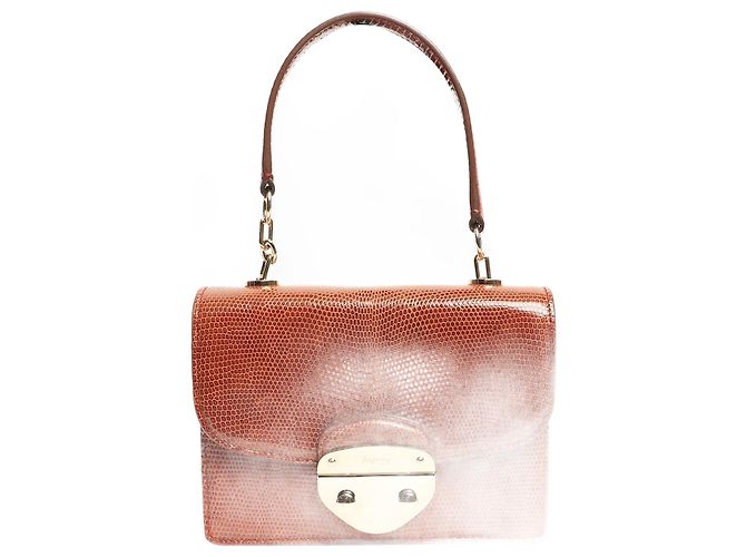 Autre Marque Mini bolsa Morgan em lagarto marrom