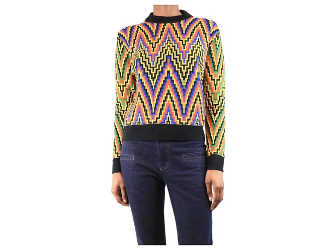 Autre Marque Mehrfarbiger Zickzack-Wollpullover - Größe S Mehrfarben