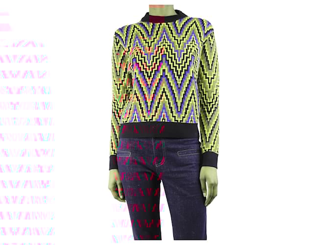 Autre Marque Multicolour zig-zag wool jumper - size S Multiple colors  ref.2570625
