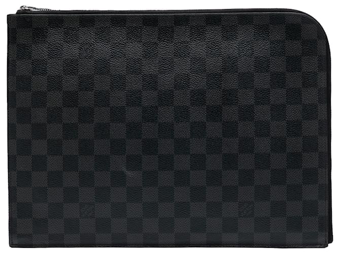 Pochette Jour GM Damier Graphite Preto Louis Vuitton Lona Pano  ref.2570798