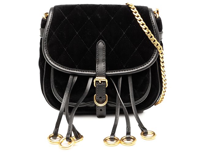 Prada Borsa a tracolla Impuntu Velluto Corsaire Nera Nero