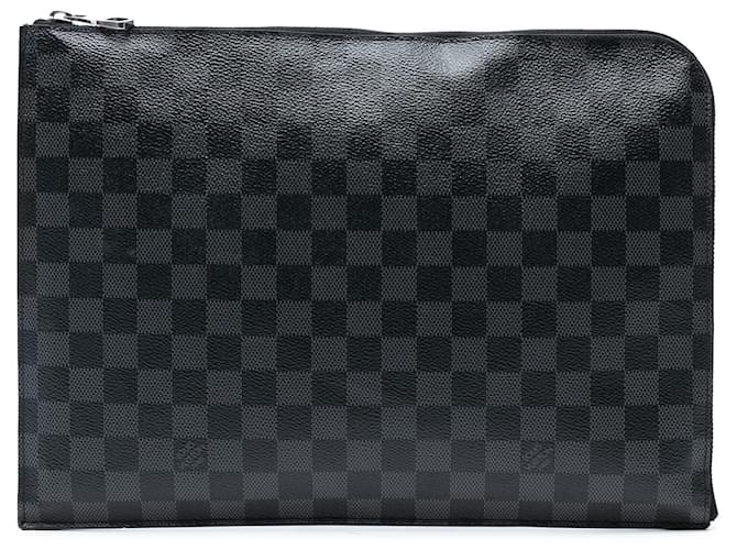 Pochette Jour GM Damier Graphite Preto Louis Vuitton Lona Pano  ref.2570981