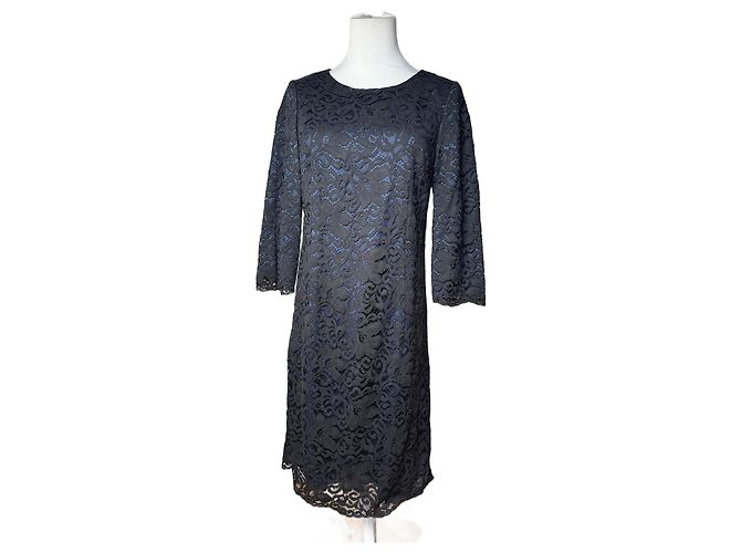 Vestido Vintage Courreges Azul Negro 38/M