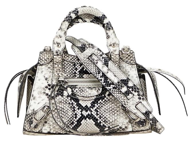 Balenciaga Neo Classic City Mini Handbag/Shoulder Bag Black White Leather  ref.2571168