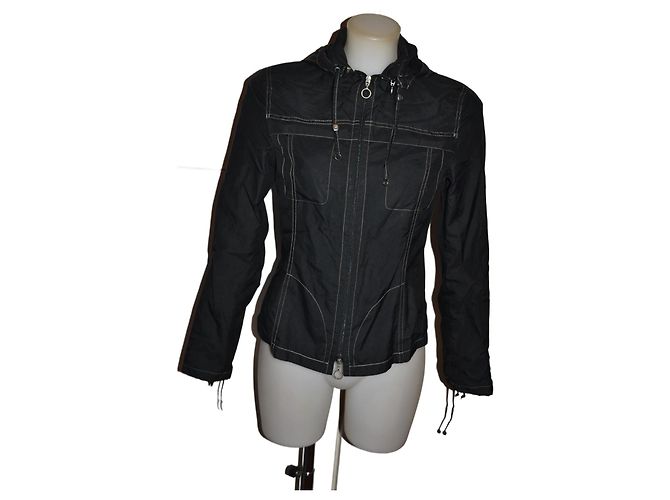Giacca impermeabile Max & Co nera con cappuccio staccabile Nero