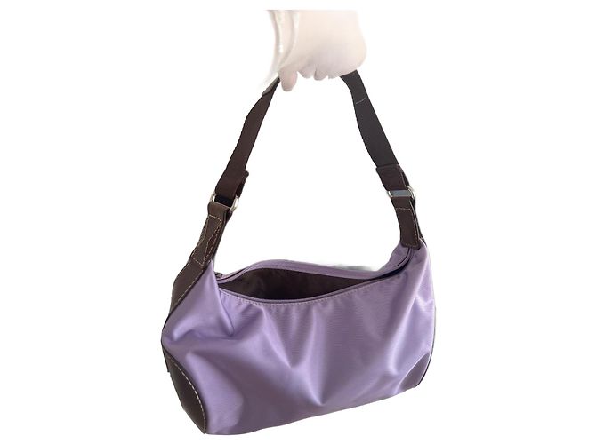 Balancel Lancel Bowling Handtasche hellbraun Stoff