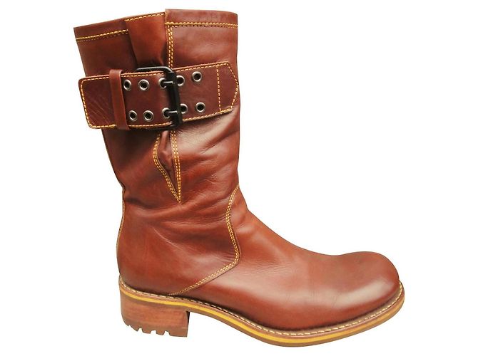Free Lance Biker 4Stitcminirang leather ankle boots light brown