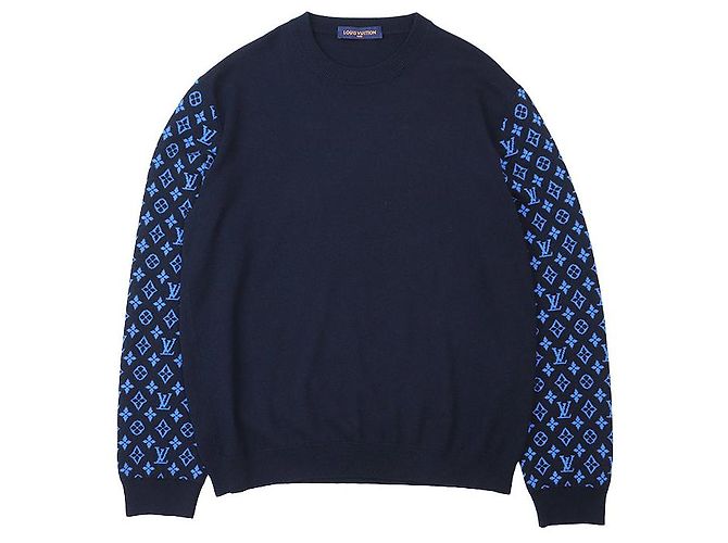Strickpullover aus Wolle und Kaschmir mit Monogramm Signature von Louis Vuitton Blau