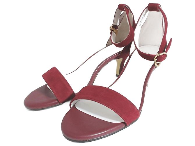 Autre Marque PICHE Ankle Strap Heel Sandals Brown Dark red