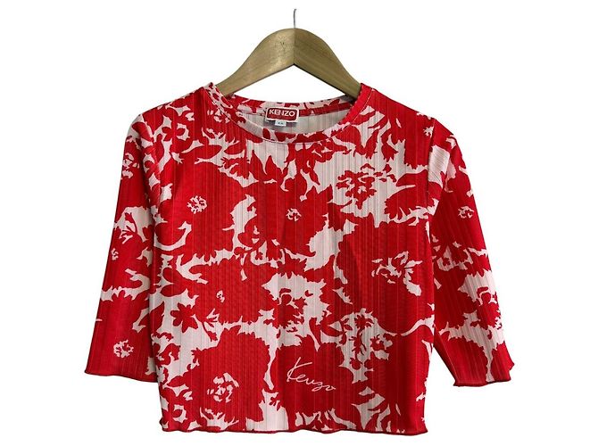 Top corto Medi FLOWER CAMO de Kenzo Blanco Roja