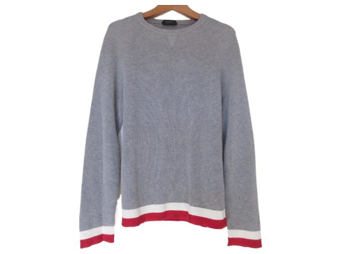 Autre Marque Zanone Wollstrickpullover Braun Weiß Rot Grau