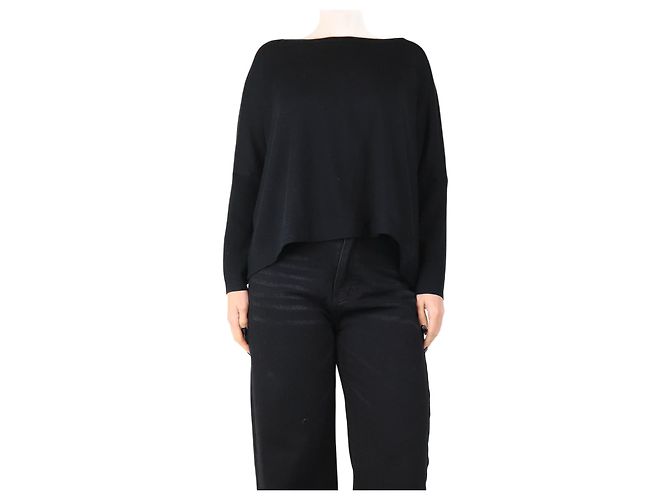 Diane Von Furstenberg Schwarzer Pullover mit weitem Ausschnitt - Größe L 
