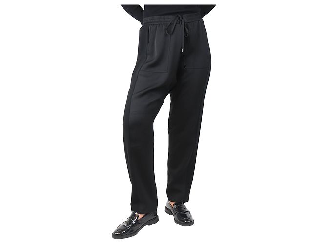 Autre Marque Black panel trousers - size UK 14
