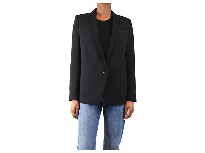 The Kooples Schwarze Marta Crepe-Jacke - Größe UK 8
