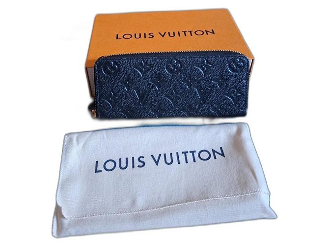 Cartera Louis Vuitton Zippy de piel negra Negro