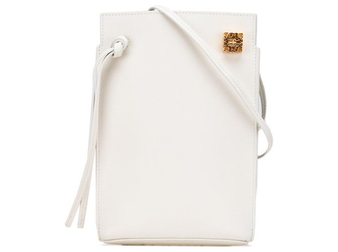 Bolsa transversal Loewe Anagram Dice Pocket Fora de branco