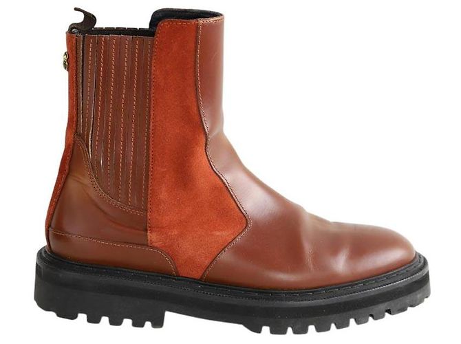 Botas Claris Virot de cuero marrón