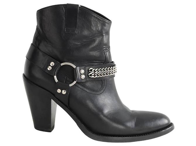 Saint Laurent Botas de cuero negro