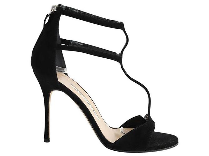 Manolo Blahnik Talons Cellin en daim noirs