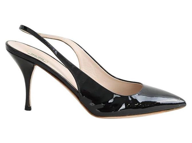 Miu Miu Schwarze Lacklederabsätze