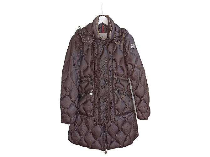 Moncler Lon Giubbotto Jacke Braun Polyester