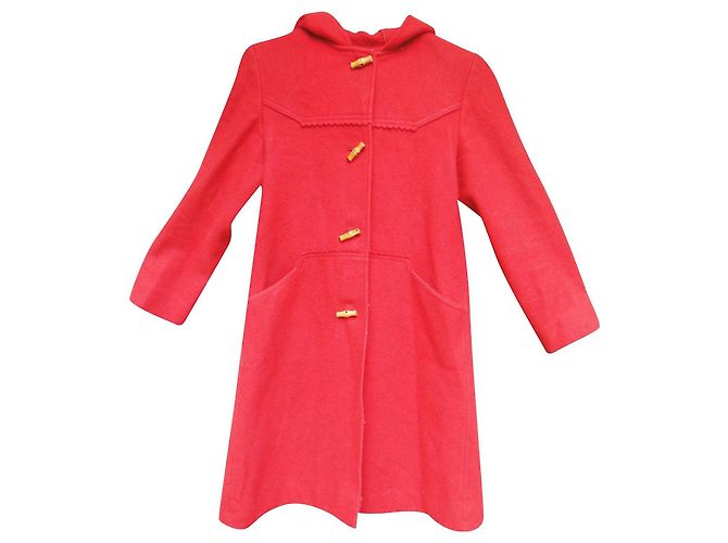 Autre Marque Quillec Duffle Coat Red Wool