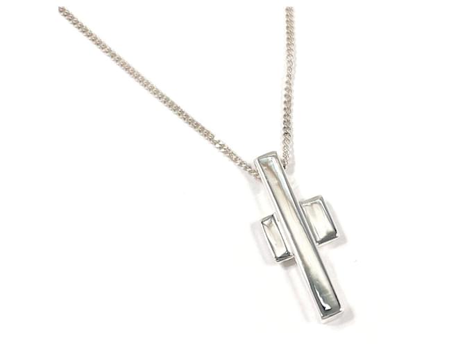 Gucci Cross Silver 925 Necklace Silvery Metallic Metal  ref.2574445
