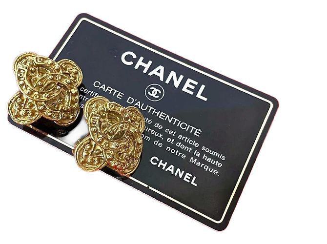 Orecchini Coco Mark di Chanel D'oro Metallico 