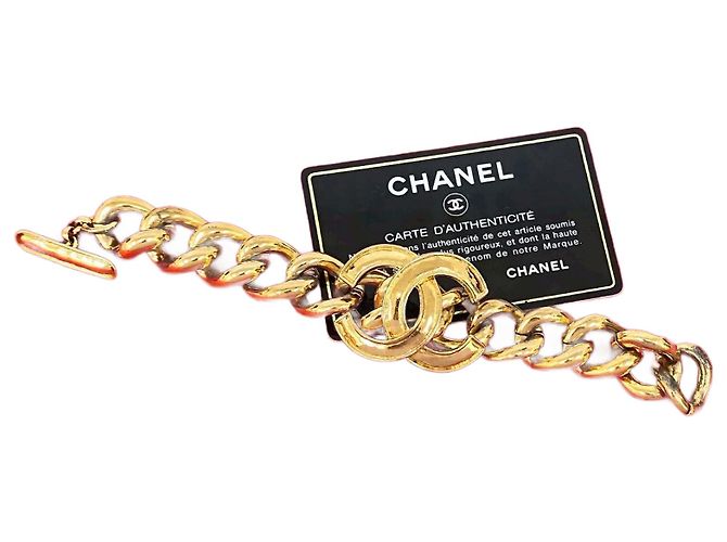 Pulseira Coco Mark da Chanel Dourado Metálico