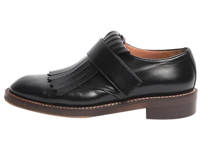 Marni Mocassins en cuir noir à franges - taille EU 40