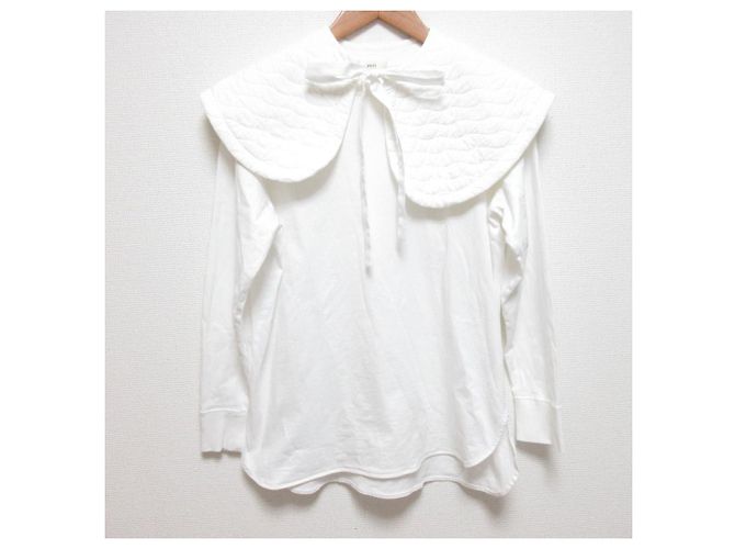 Autre Marque yori 22SS Quilt Collar Long Tee 2way Pullover White