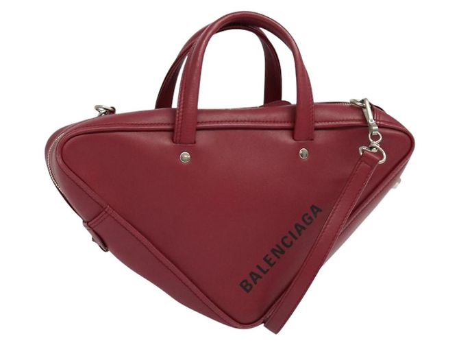 Balenciaga Triangle Duffle Leather Medium Rot