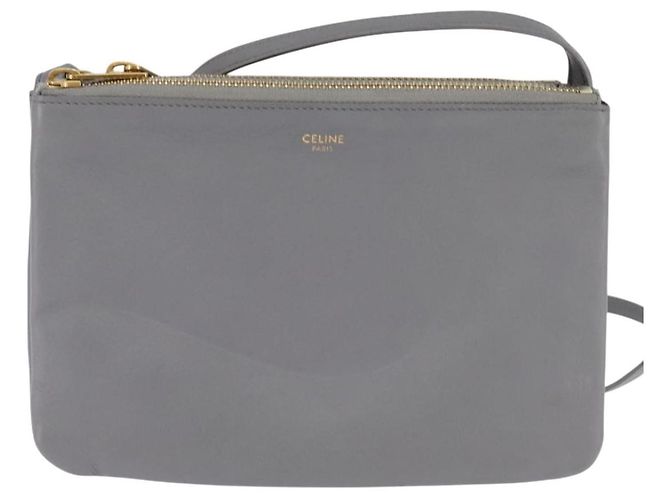 Céline Bolsa transversal Trio Celine em couro pequena Marrom