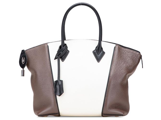 Bolsa de mão Lockit PM Parceana da Louis Vuitton Fora de branco Castanho escuro